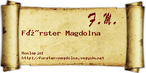 Fürster Magdolna névjegykártya